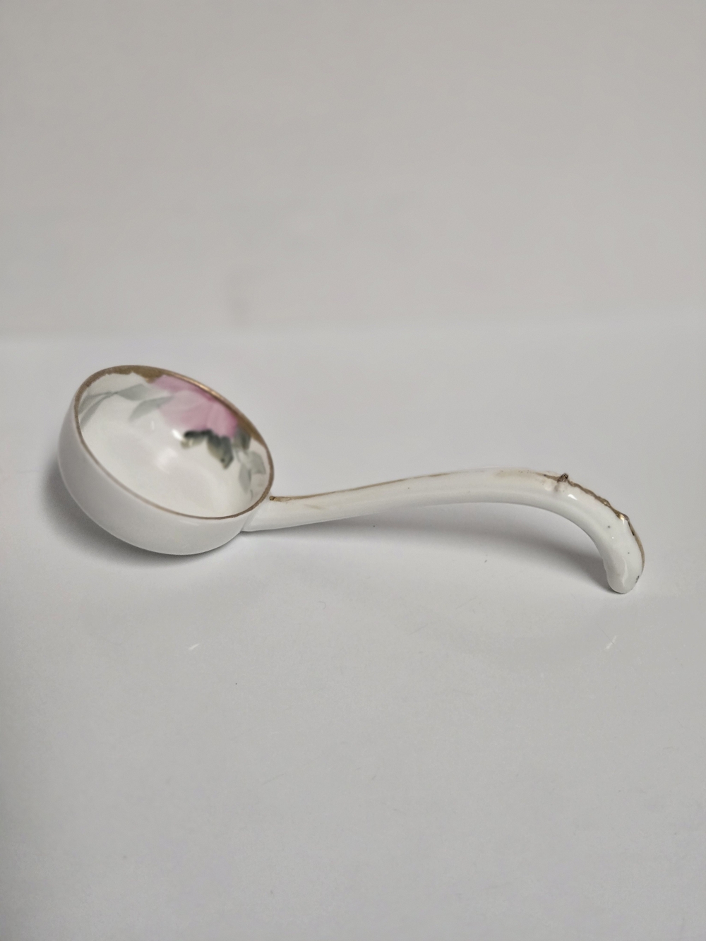 Porcelain Pink Floral Condiment Ladle